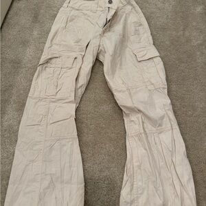 Hollister Cream High-Rise Baggy Pants